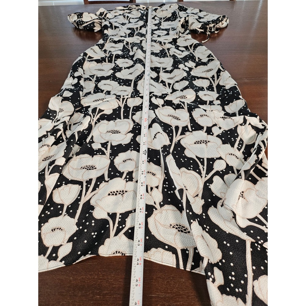 Ted Baker London Abriee Floral Puff Sleeve Handkerchief Hem Midi Dress Size 1 - Picture 11 of 11